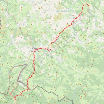 Itinéraire GR65 De Larribar-Sorhapuru (Pyrénées-Atlantiques) à Roncesvalles (Espagne), distance, dénivelé, altitude, carte, profil, trace GPS