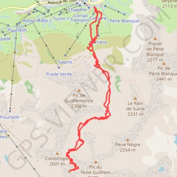 Itinéraire Pic des Quatre Termes, distance, dénivelé, altitude, carte, profil, trace GPS