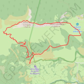 Itinéraire Soum de Conques, distance, dénivelé, altitude, carte, profil, trace GPS