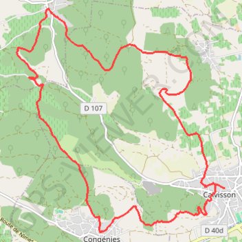 Itinéraire Calvisson la Vaunage, distance, dénivelé, altitude, carte, profil, trace GPS
