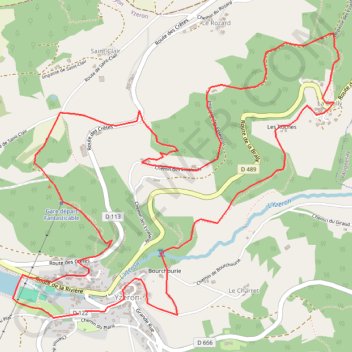 Itinéraire Yzeron, distance, dénivelé, altitude, carte, profil, trace GPS