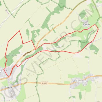 Itinéraire Le fond d'Oneux, distance, dénivelé, altitude, carte, profil, trace GPS