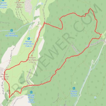 Itinéraire Rocher de Lorzier depuis le Col de la Charmette (Chartreuse), distance, dénivelé, altitude, carte, profil, trace GPS