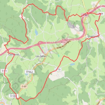 Itinéraire Massif des Bois Noirs - Cervières, distance, dénivelé, altitude, carte, profil, trace GPS