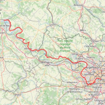 Itinéraire GR2-01-7 (0) Au fil de la Seine, Paris - Le Havre, distance, dénivelé, altitude, carte, profil, trace GPS