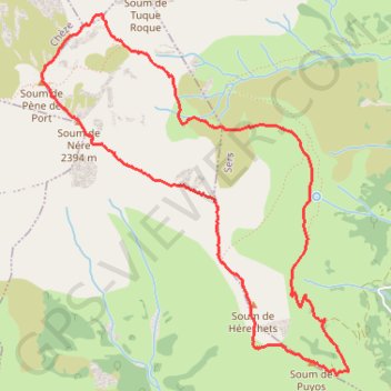 Itinéraire 898 Soum de Nère, distance, dénivelé, altitude, carte, profil, trace GPS