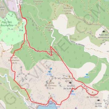 Itinéraire Calanque de Sormiou, distance, dénivelé, altitude, carte, profil, trace GPS