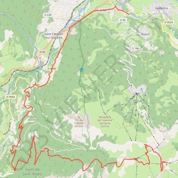Itinéraire Descente Vars Embrun Guillestre, distance, dénivelé, altitude, carte, profil, trace GPS