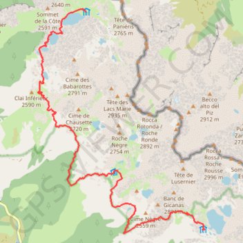Itinéraire Refuge de Vens - Refuge de Rabuons (Traversée du Mercantour), distance, dénivelé, altitude, carte, profil, trace GPS