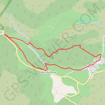 Itinéraire Feulla, distance, dénivelé, altitude, carte, profil, trace GPS