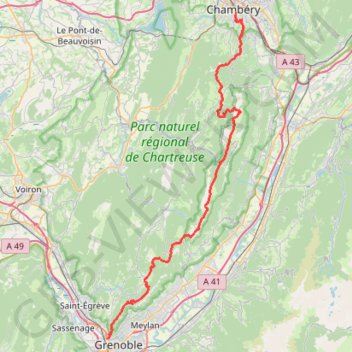 Itinéraire Traversée de la Chartreuse, distance, dénivelé, altitude, carte, profil, trace GPS
