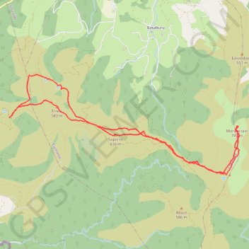 Itinéraire Mondarrain par Kepa, Julen et Lukas, distance, dénivelé, altitude, carte, profil, trace GPS