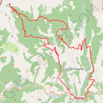Itinéraire GPX Download: Refugio de Cap de Rec – Refugio del Pradell boucle au départ de Martinet, distance, dénivelé, altitude, carte, profil, trace GPS