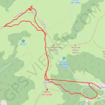 Itinéraire Le Puy de Peyre Arse - Le Lioran, distance, dénivelé, altitude, carte, profil, trace GPS