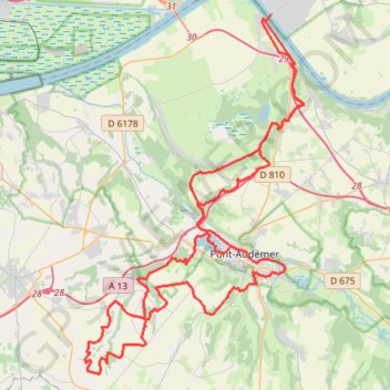 Itinéraire Rando Quillebeuf Pont Audemer, distance, dénivelé, altitude, carte, profil, trace GPS