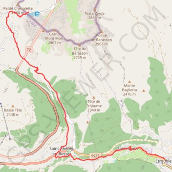 Itinéraire VFS - IT01 - GSB - Etroubles.gpx, distance, dénivelé, altitude, carte, profil, trace GPS