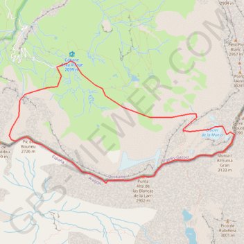 Itinéraire Pic de la Munia par le col Paget-Chapelle et la Canau, distance, dénivelé, altitude, carte, profil, trace GPS