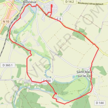 Itinéraire Aux alentours de Bonneval, distance, dénivelé, altitude, carte, profil, trace GPS