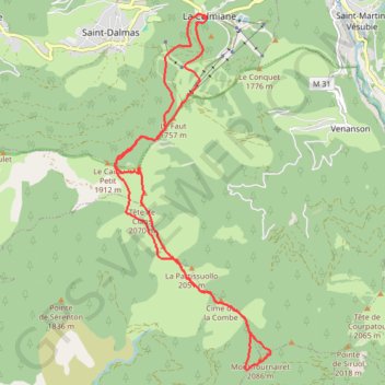 Itinéraire Du Caire Gros au Tournairet, distance, dénivelé, altitude, carte, profil, trace GPS