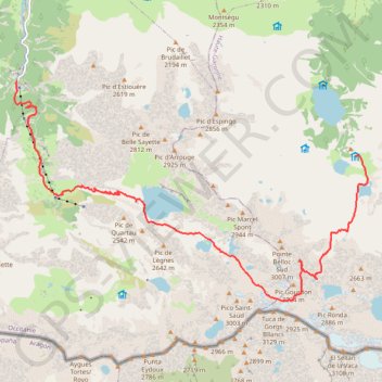 Itinéraire Pic des Spijeoles, distance, dénivelé, altitude, carte, profil, trace GPS