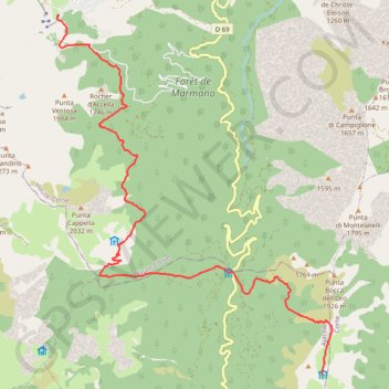 Itinéraire Du refuge d'E Capanelle au refuge de Prati, distance, dénivelé, altitude, carte, profil, trace GPS