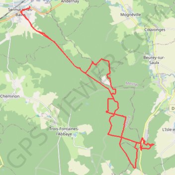 Itinéraire La Casse Robert - Sermaize-les-Bains, distance, dénivelé, altitude, carte, profil, trace GPS
