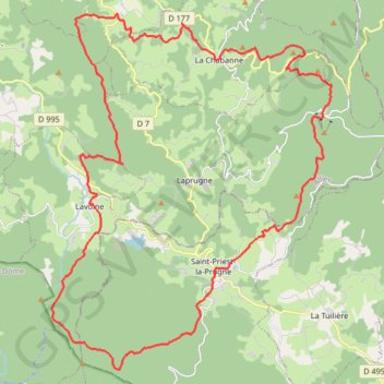 Itinéraire Tour de la vallée de la Besbre, distance, dénivelé, altitude, carte, profil, trace GPS