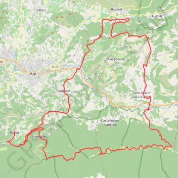 Itinéraire Buoux - Colorado Provençal, distance, dénivelé, altitude, carte, profil, trace GPS