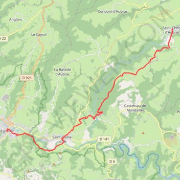 Itinéraire De Saint-Chély-d'Aubrac à Espalion, distance, dénivelé, altitude, carte, profil, trace GPS
