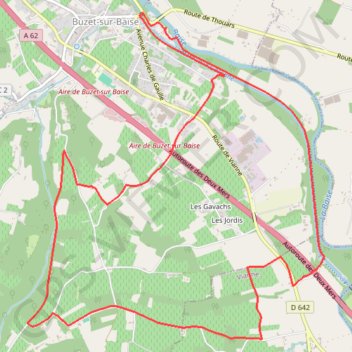 Itinéraire Buzet, un port entre Canal et Baïse - Pays d'Albret, distance, dénivelé, altitude, carte, profil, trace GPS