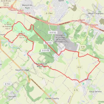Itinéraire 62-467, distance, dénivelé, altitude, carte, profil, trace GPS