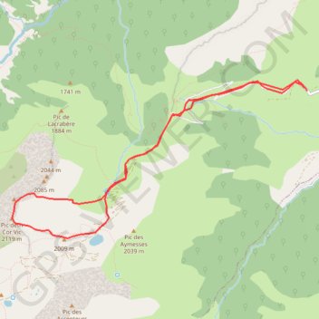 Itinéraire Rando Pic de cour Vic, distance, dénivelé, altitude, carte, profil, trace GPS