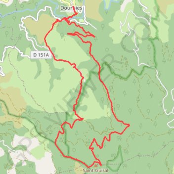 Itinéraire Saint-Guiral - Dourbies, distance, dénivelé, altitude, carte, profil, trace GPS