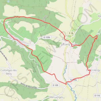Itinéraire Le pays de Vergy, distance, dénivelé, altitude, carte, profil, trace GPS