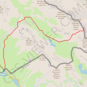 Itinéraire Col de Feuillas (ou d'Echelette), distance, dénivelé, altitude, carte, profil, trace GPS