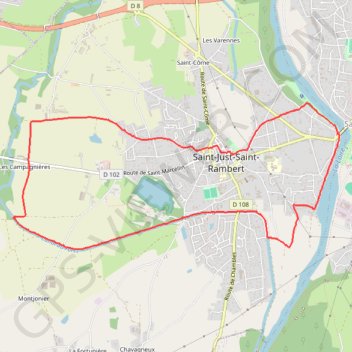 Itinéraire Saint Just Saint Rambert, distance, dénivelé, altitude, carte, profil, trace GPS
