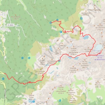 Itinéraire Rando Croix de Belledonne, distance, dénivelé, altitude, carte, profil, trace GPS