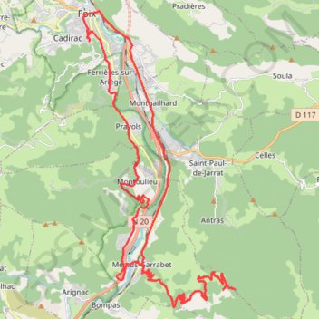 Itinéraire De Foix au Maquis de Croquié, distance, dénivelé, altitude, carte, profil, trace GPS