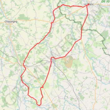 Itinéraire Itinéraire de Adriers via Le Blanc Adriers, distance, dénivelé, altitude, carte, profil, trace GPS