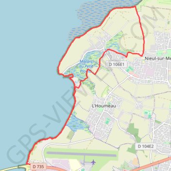 Itinéraire Du pont de l'Ile de Ré à Nieul-sur-Mer, distance, dénivelé, altitude, carte, profil, trace GPS