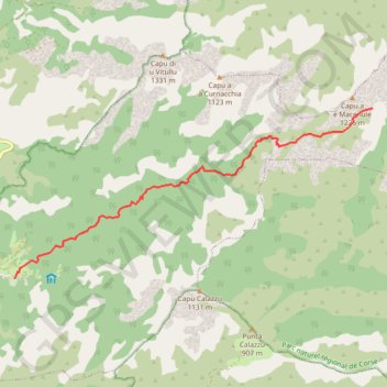 Itinéraire De Revinda à Capu a e Macenule, distance, dénivelé, altitude, carte, profil, trace GPS