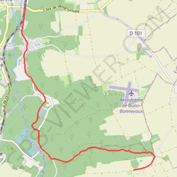 Itinéraire Buno Bois Minard, distance, dénivelé, altitude, carte, profil, trace GPS