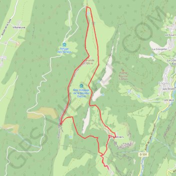 Itinéraire Plateau de la Molière (Saint Nizier), distance, dénivelé, altitude, carte, profil, trace GPS