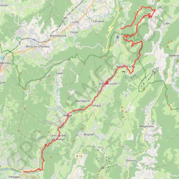Itinéraire Descente du Col des Moises le long de la Menoge, distance, dénivelé, altitude, carte, profil, trace GPS
