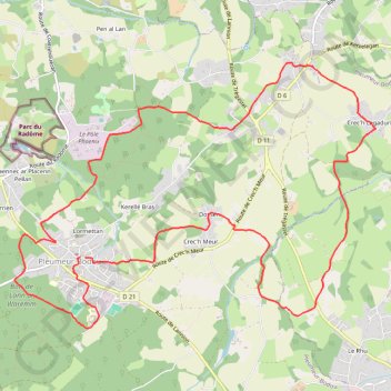 Itinéraire Pleumeur Bodou - Barnabanec, distance, dénivelé, altitude, carte, profil, trace GPS