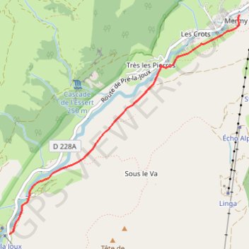 Itinéraire BDD LINGA PRE LA JOUX.kmz, distance, dénivelé, altitude, carte, profil, trace GPS