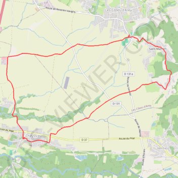 Itinéraire Les Cotes d'Arey (38), distance, dénivelé, altitude, carte, profil, trace GPS