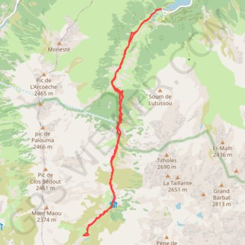 Itinéraire Les lacs de Liantran, distance, dénivelé, altitude, carte, profil, trace GPS