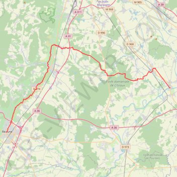 Itinéraire Saint-Jean-de-Losne à Beaune, distance, dénivelé, altitude, carte, profil, trace GPS
