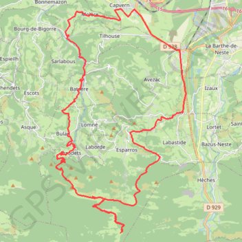 Itinéraire Les Baronnies (65), distance, dénivelé, altitude, carte, profil, trace GPS